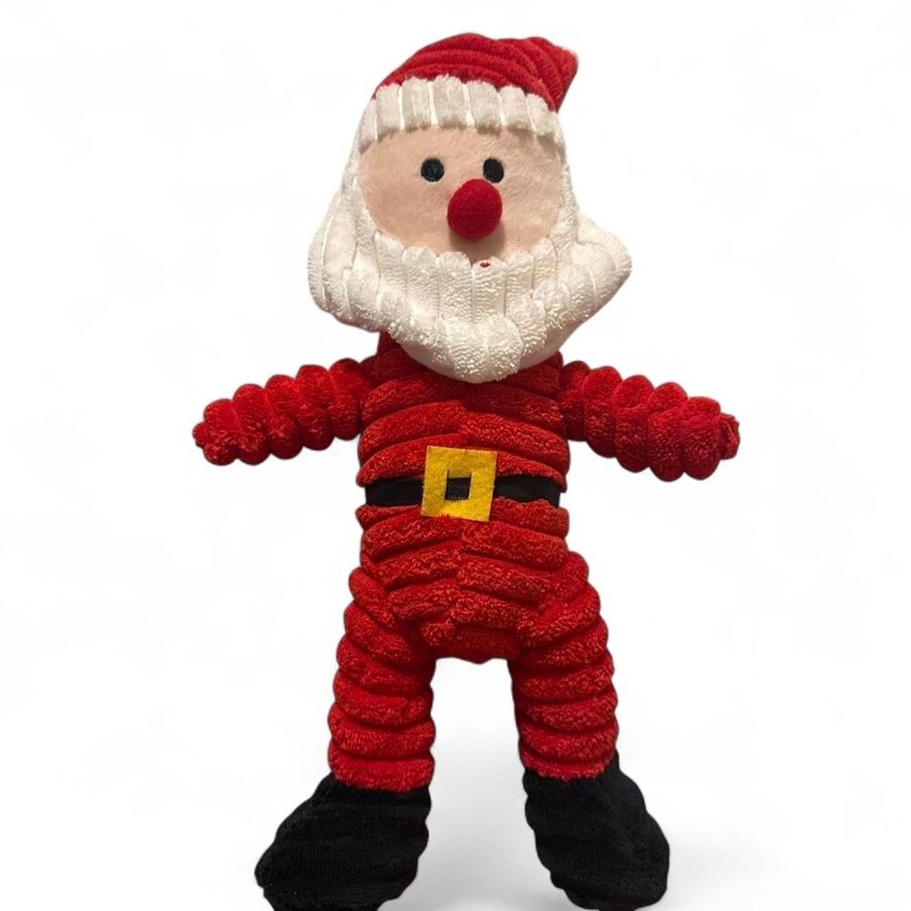 Christmas Santa Rope Plush Dog Toy Squeaky Holiday Puppy Chew Toy New